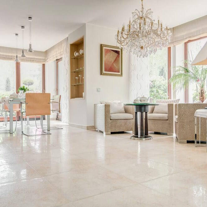 House with beautiful beige tile flooring