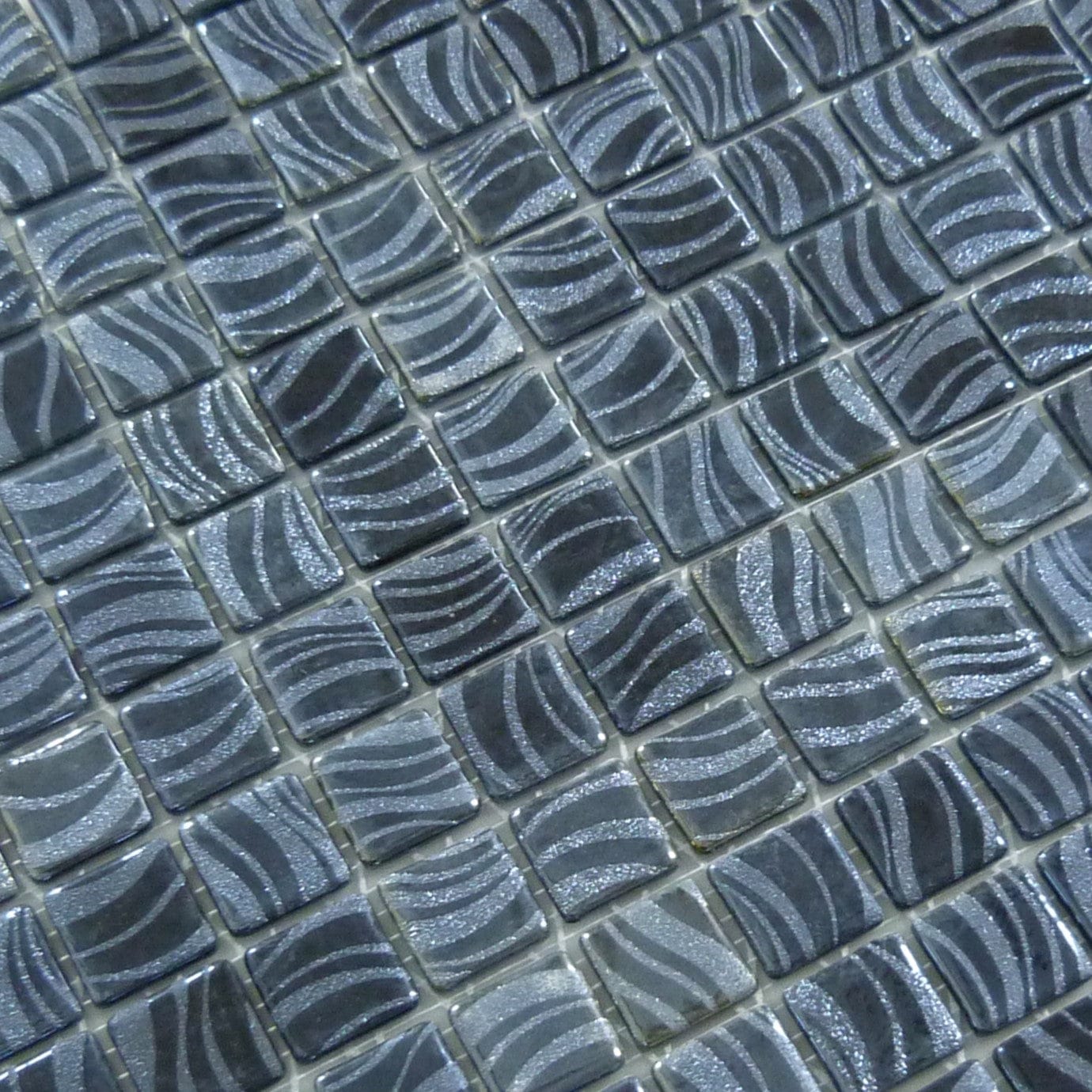 Glitter Black 1x1 Glossy Glass Tile Absolut Glass