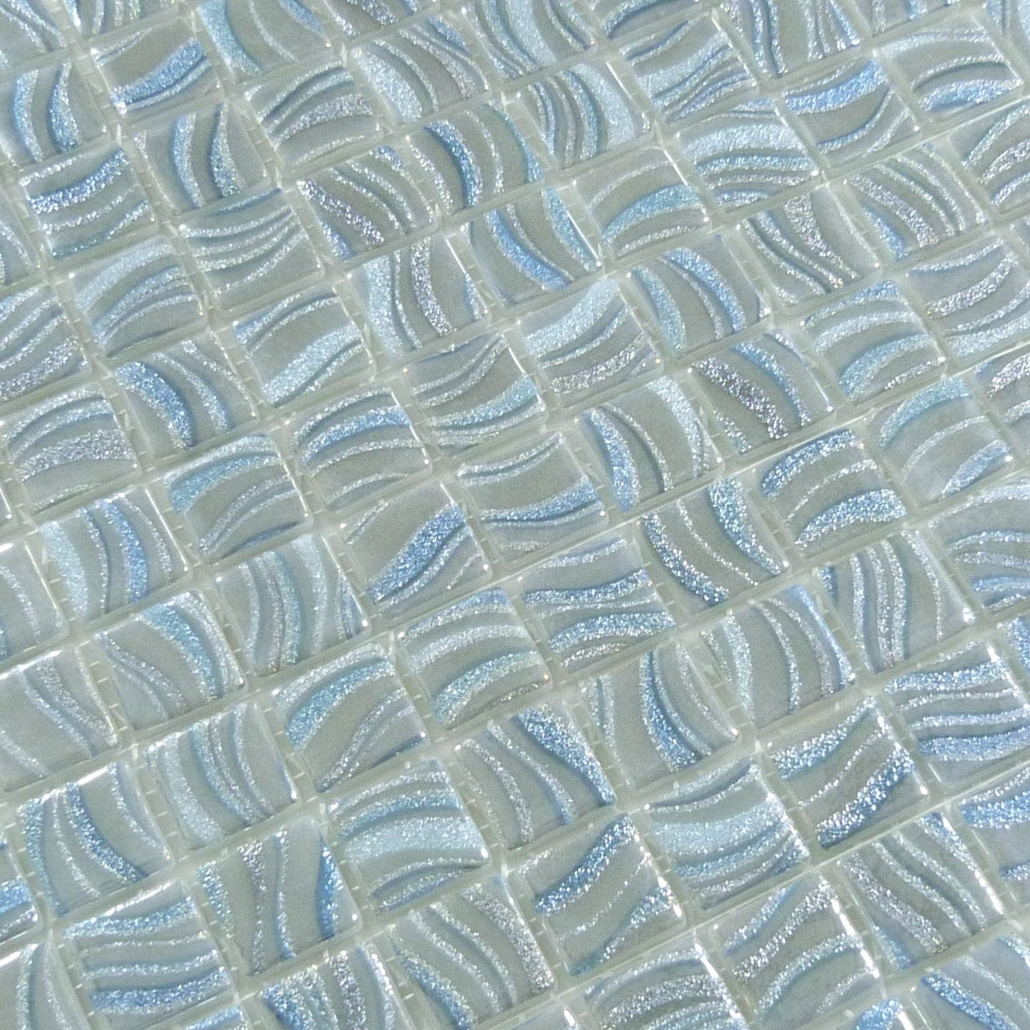 Glitter Grey 1x1 Glossy Glass Tile Absolut Glass