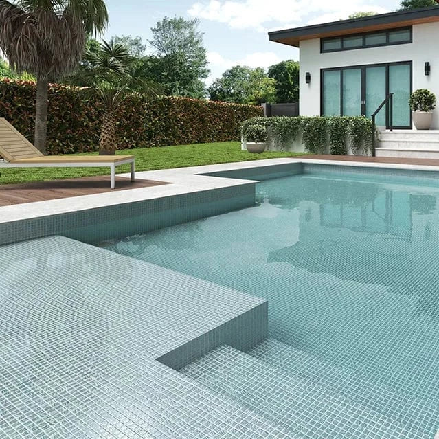 Glitter Grey 1x1 Glossy Glass Tile Absolut Glass