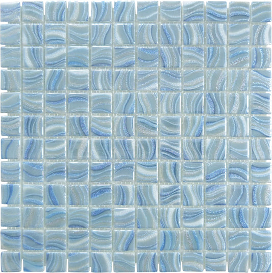 Glitter Sky 1x1 Glossy Glass Tile Absolut Glass