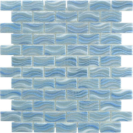 Glitter Sky 1x2 Glossy Glass Tile Absolut Glass