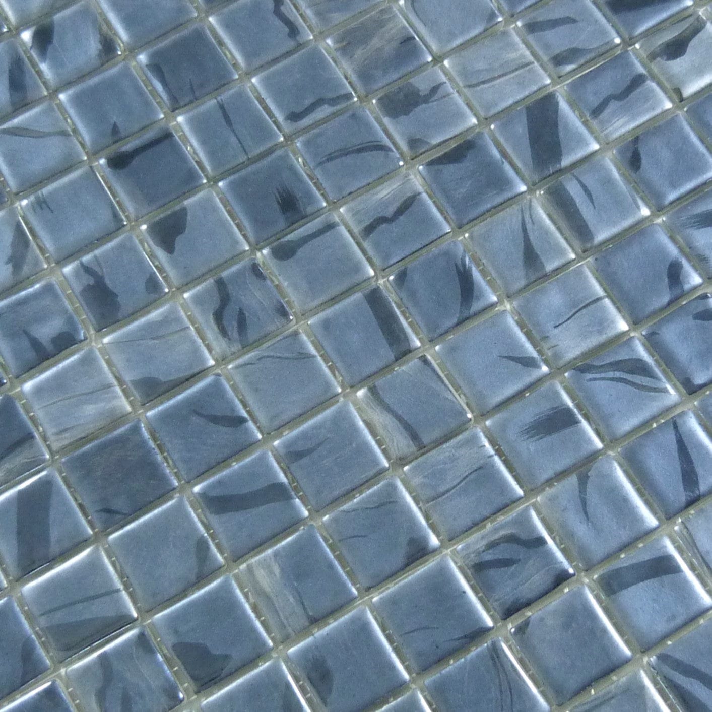 Oasis Black 1x1 Matte Glass Tile Absolut Glass