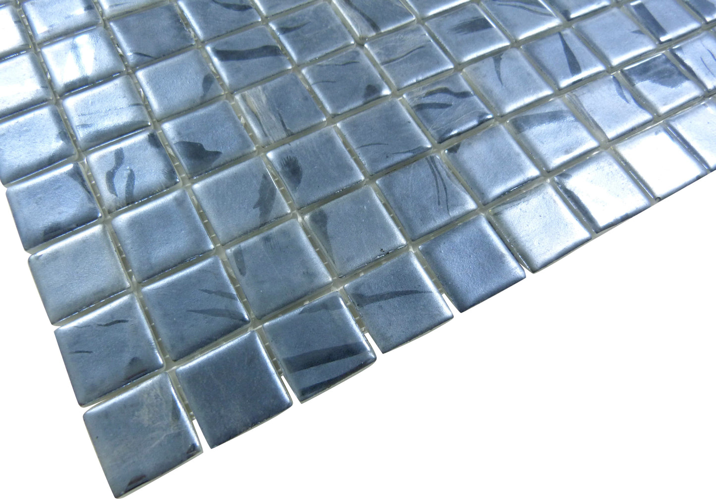 Oasis Black 1x1 Matte Glass Tile Absolut Glass