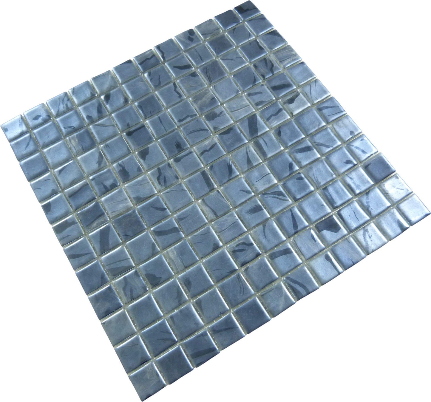 Oasis Black 1x1 Matte Glass Tile Absolut Glass