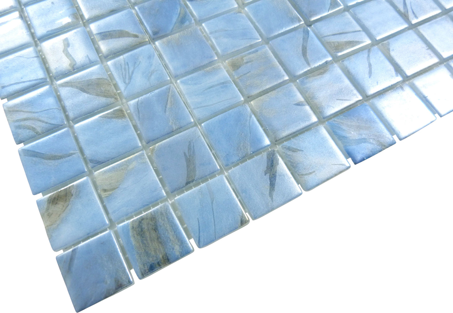 Oasis Blue 1x1 Matte Glass Tile Absolut Glass