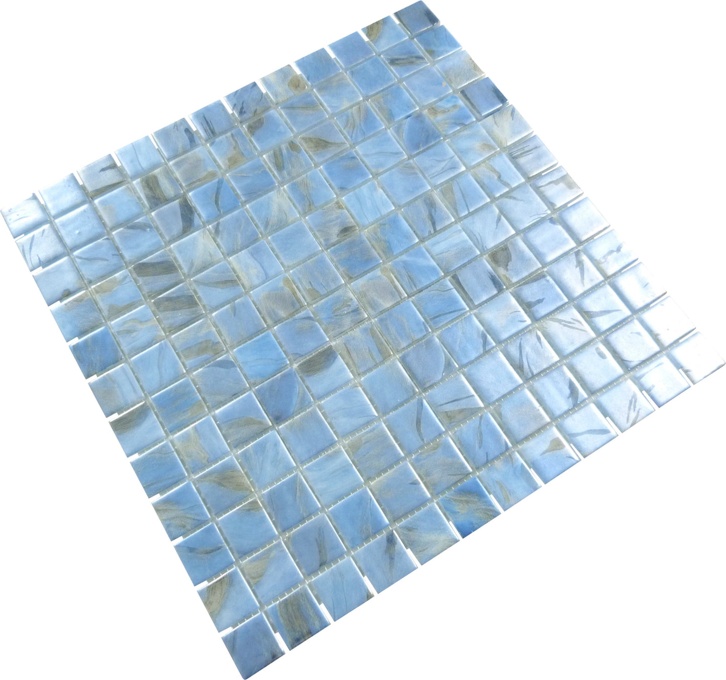 Oasis Blue 1x1 Matte Glass Tile Absolut Glass
