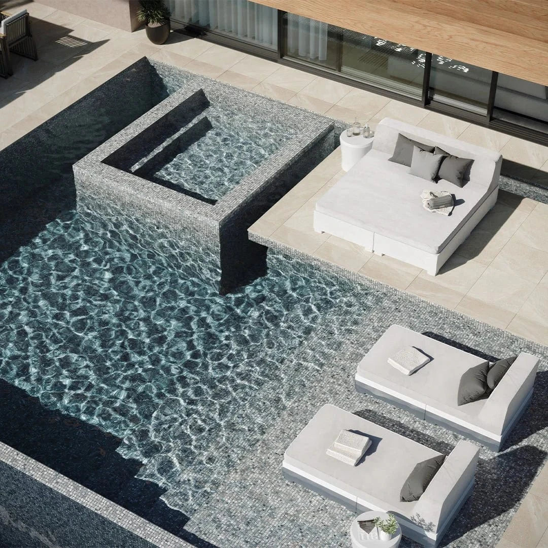 Oasis Grey 1x1 Matte Glass Tile Absolut Glass