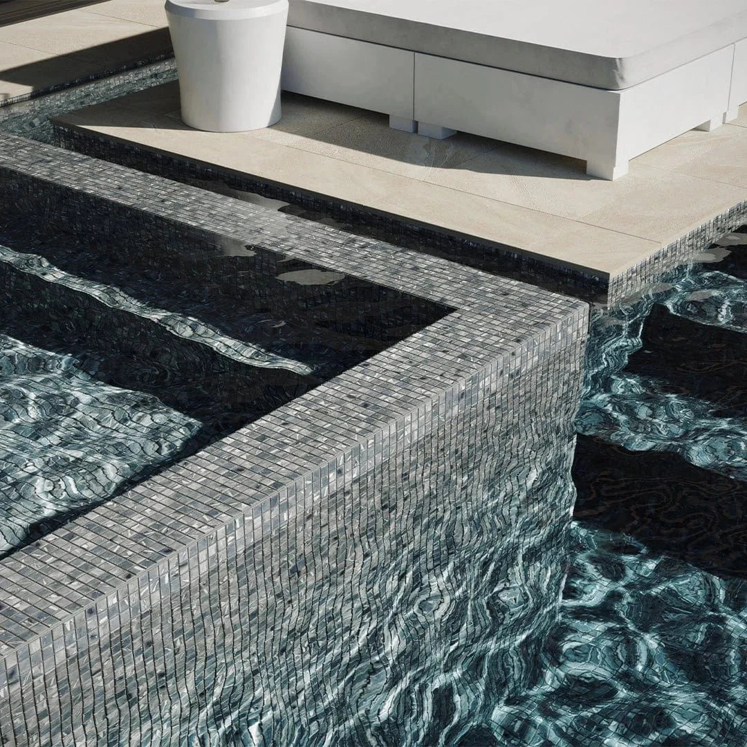 Oasis Grey 1x1 Matte Glass Tile Absolut Glass