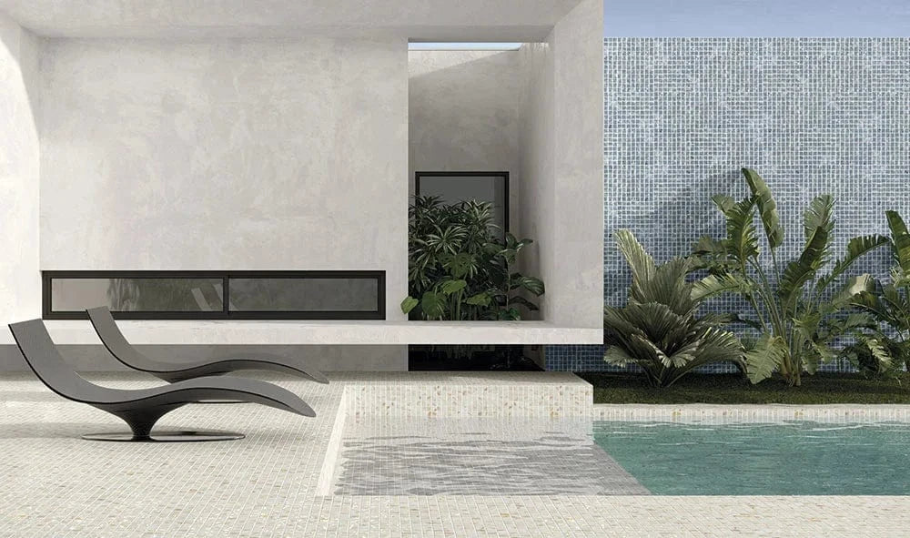 Oasis Marfil White 1x1 Matte Glass Tile Absolut Glass