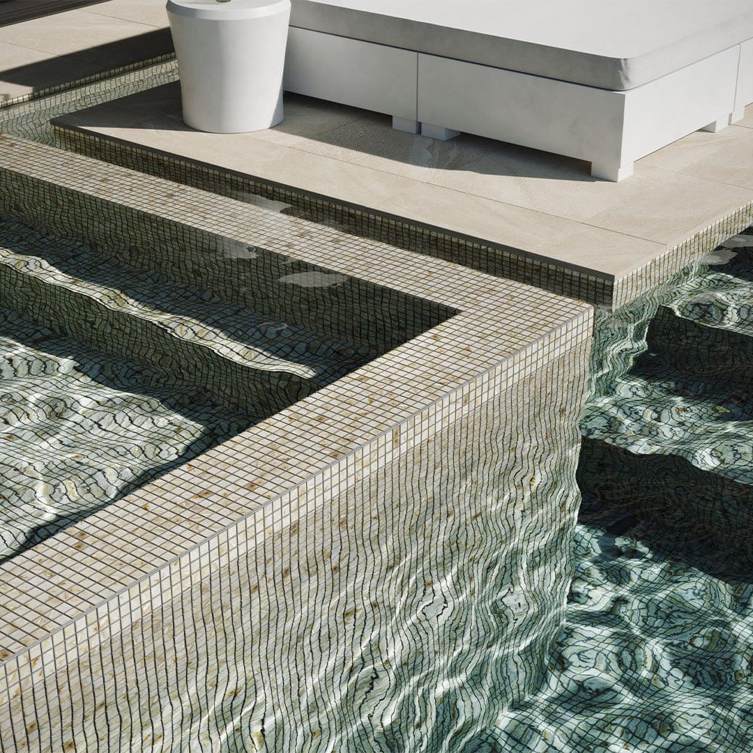 Oasis Marfil White 1x1 Matte Glass Tile Absolut Glass