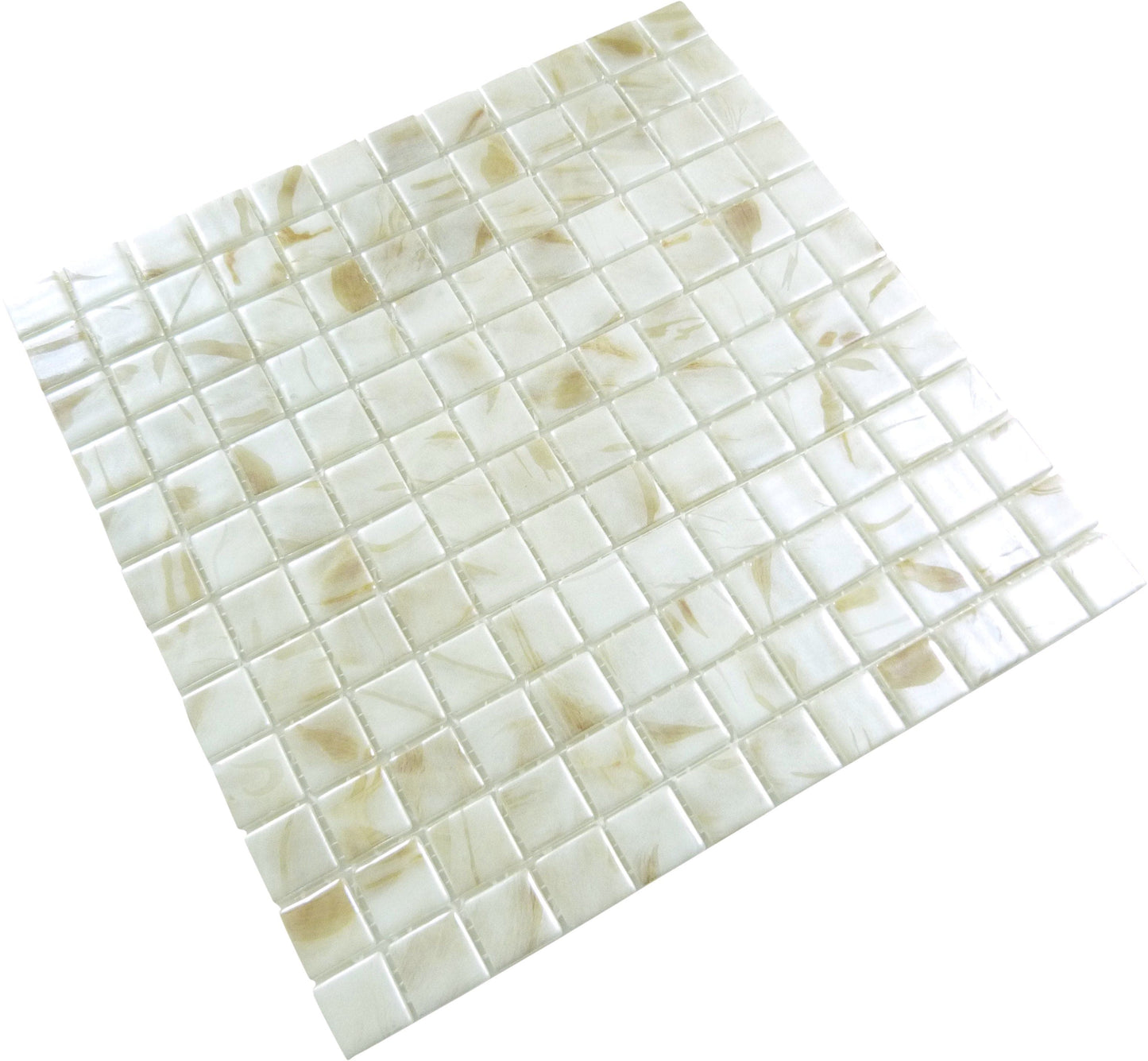 Oasis Marfil White 1x1 Matte Glass Tile Absolut Glass