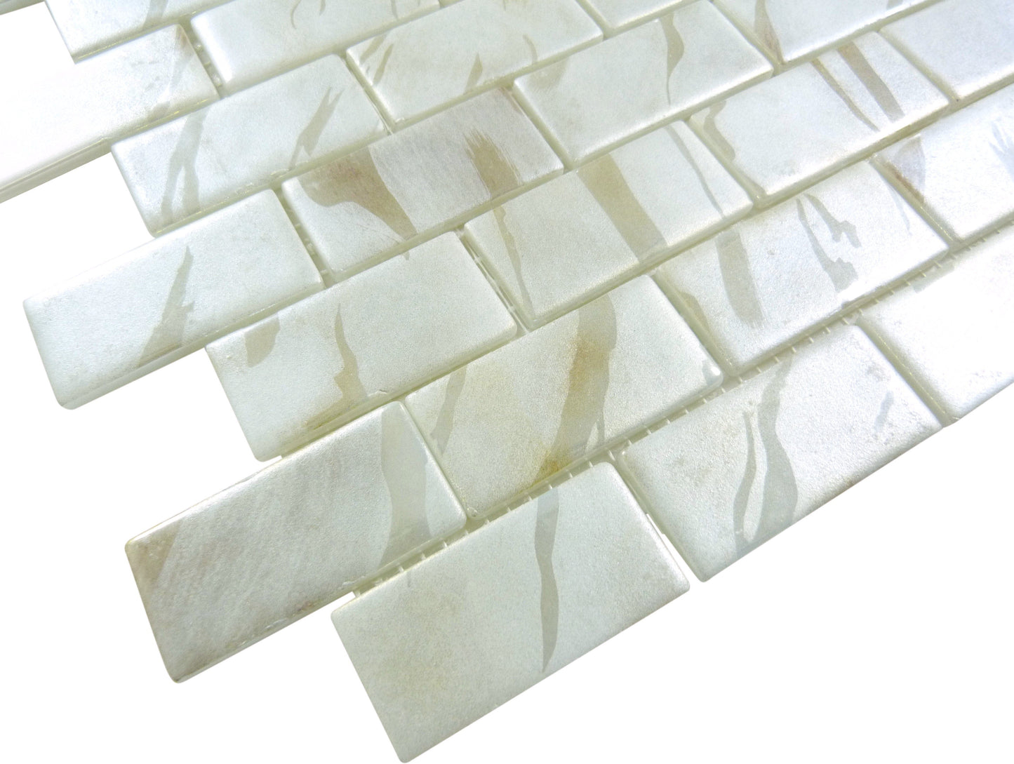 Oasis Marfil White 1x2 Matte Glass Tile Absolut Glass