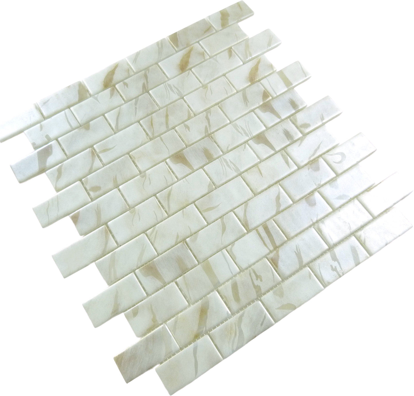 Oasis Marfil White 1x2 Matte Glass Tile Absolut Glass