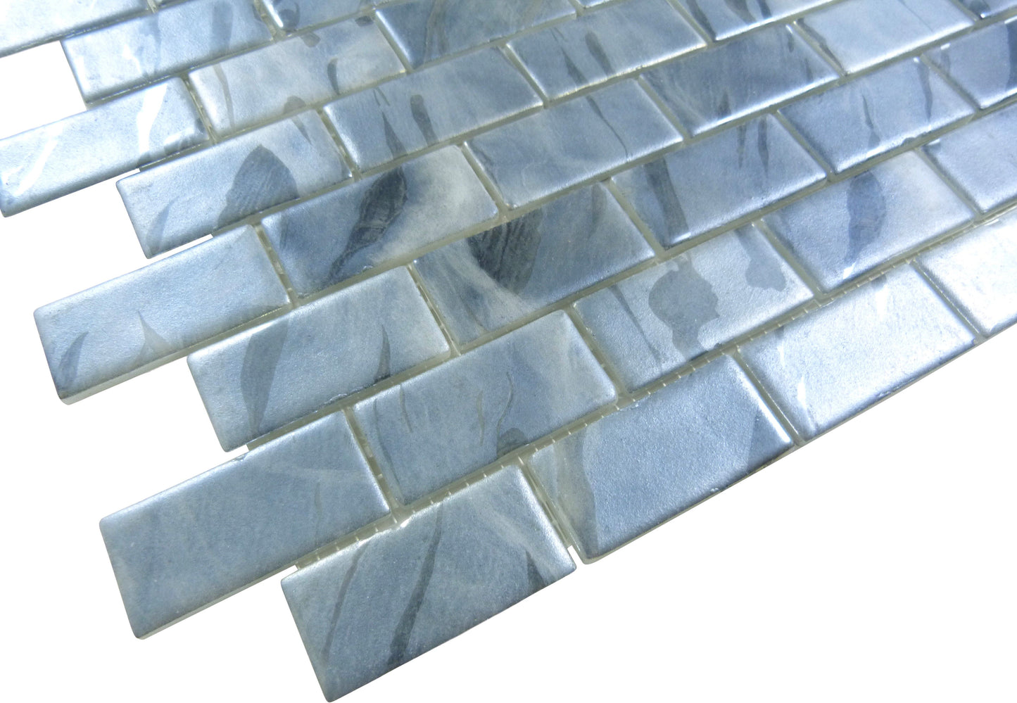 Oasis Grey 1x2 Matte Glass Tile Absolut Glass