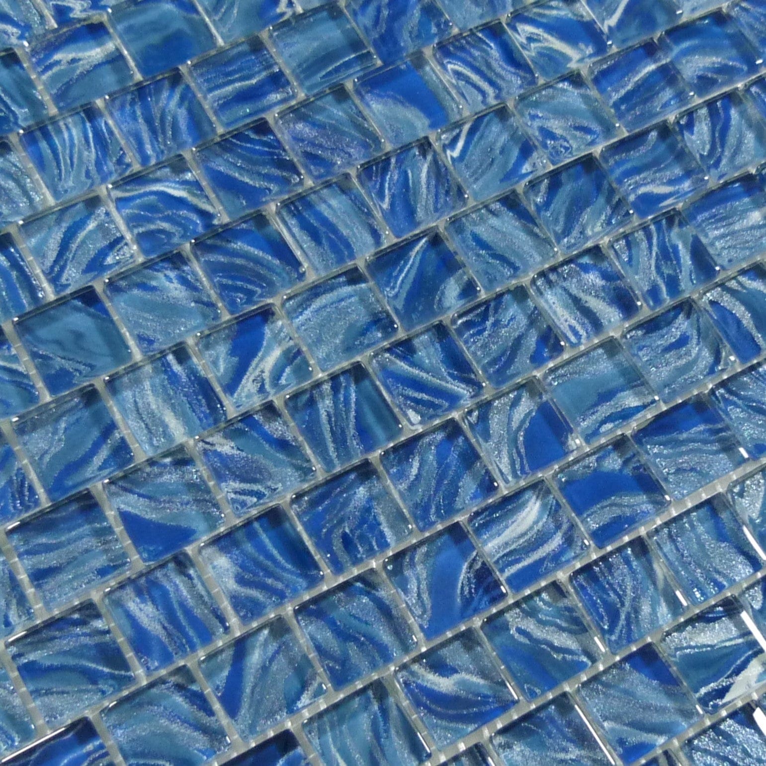 Oceanique High Tide Navy Blue 1x1 Glossy Glass Tile Dynamic Surfaces