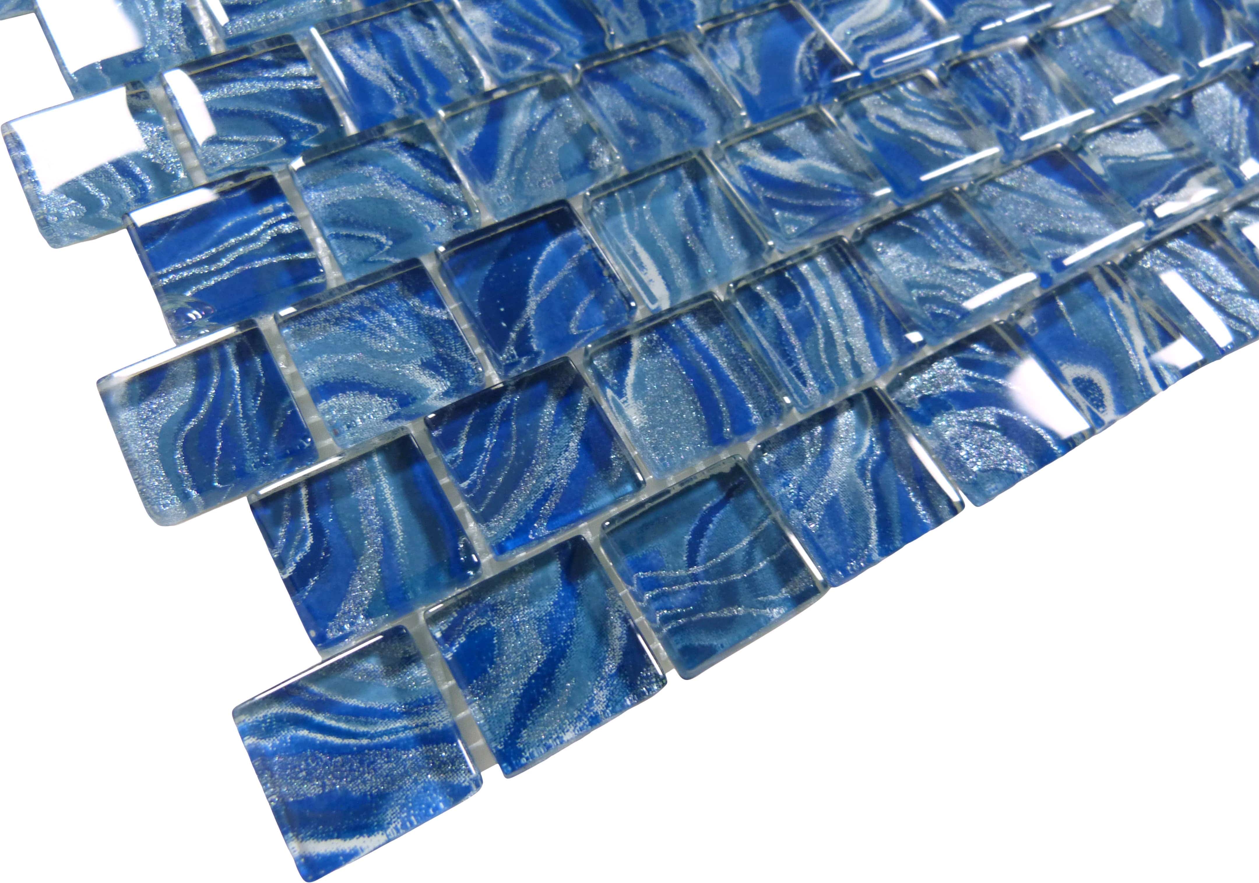 Oceanique High Tide Navy Blue 1x1 Glossy Glass Tile Dynamic Surfaces