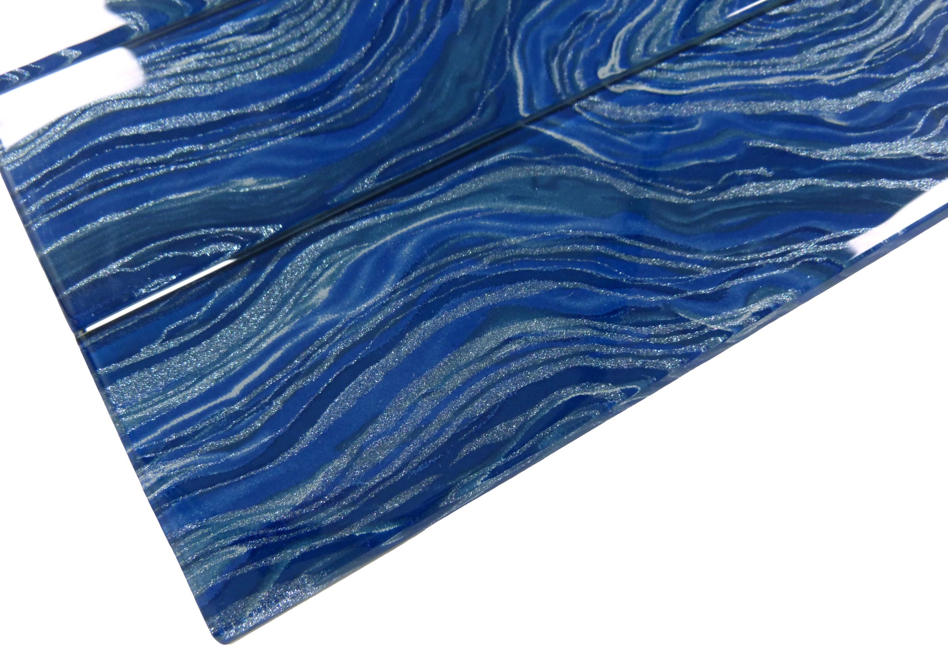 Oceanique High Tide Navy Blue 3x12 Glossy Glass Tile Dynamic Surfaces