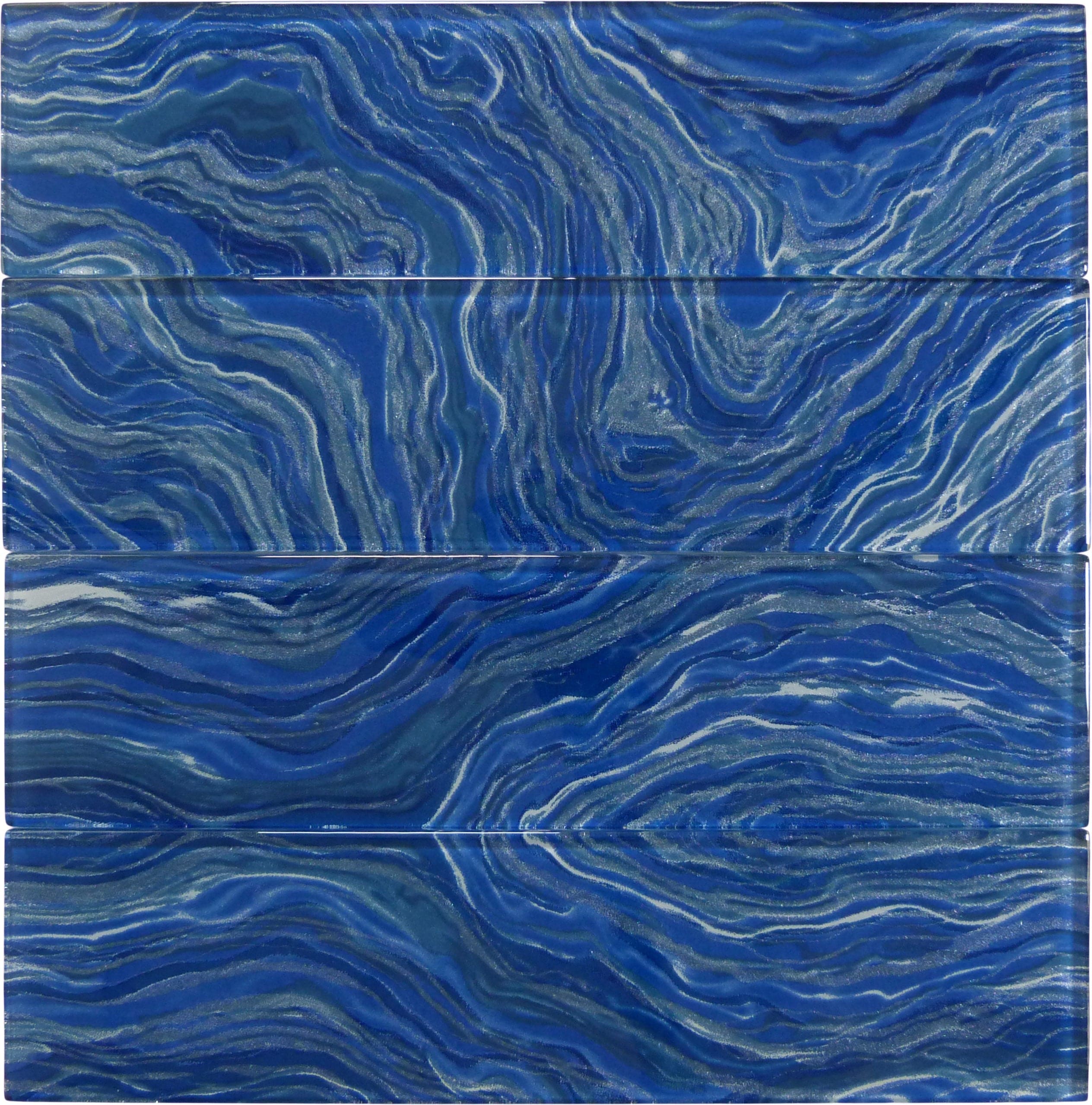 Oceanique High Tide Navy Blue 3x12 Glossy Glass Tile Dynamic Surfaces