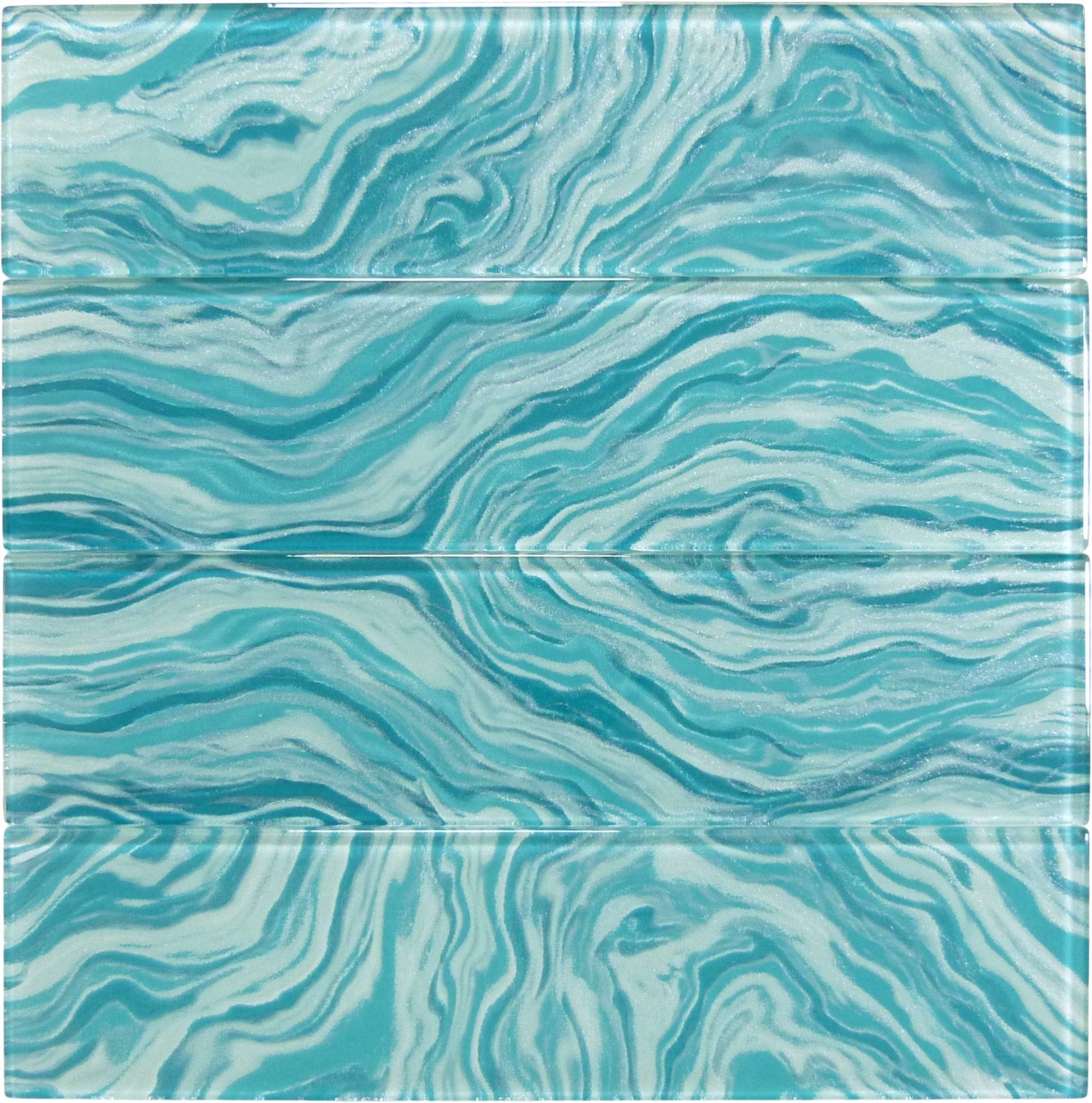 Oceanique High Tide Turquoise 3x12 Glossy Glass Tile Dynamic Surfaces