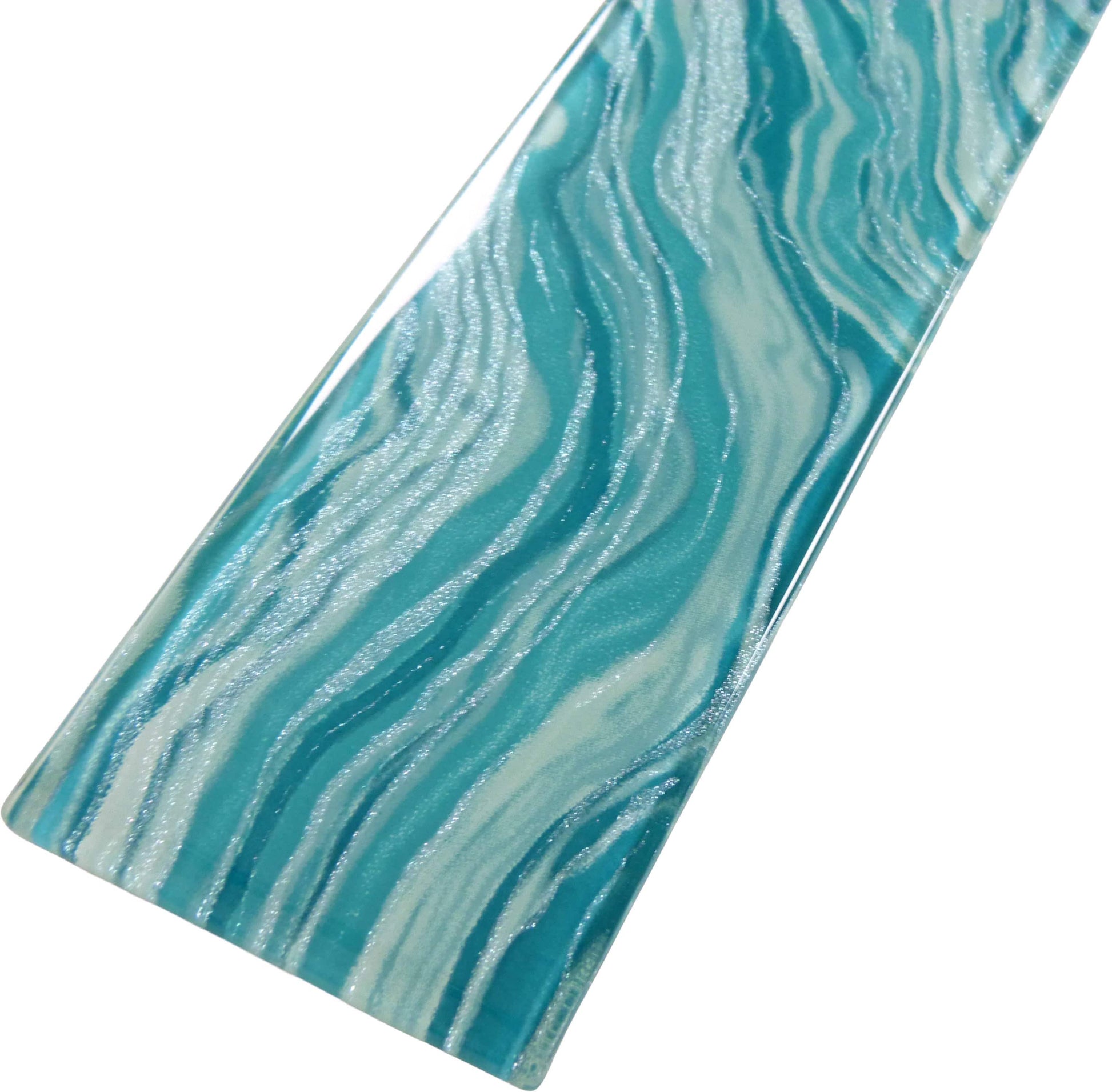 Oceanique High Tide Turquoise 3x12 Glossy Glass Tile Dynamic Surfaces