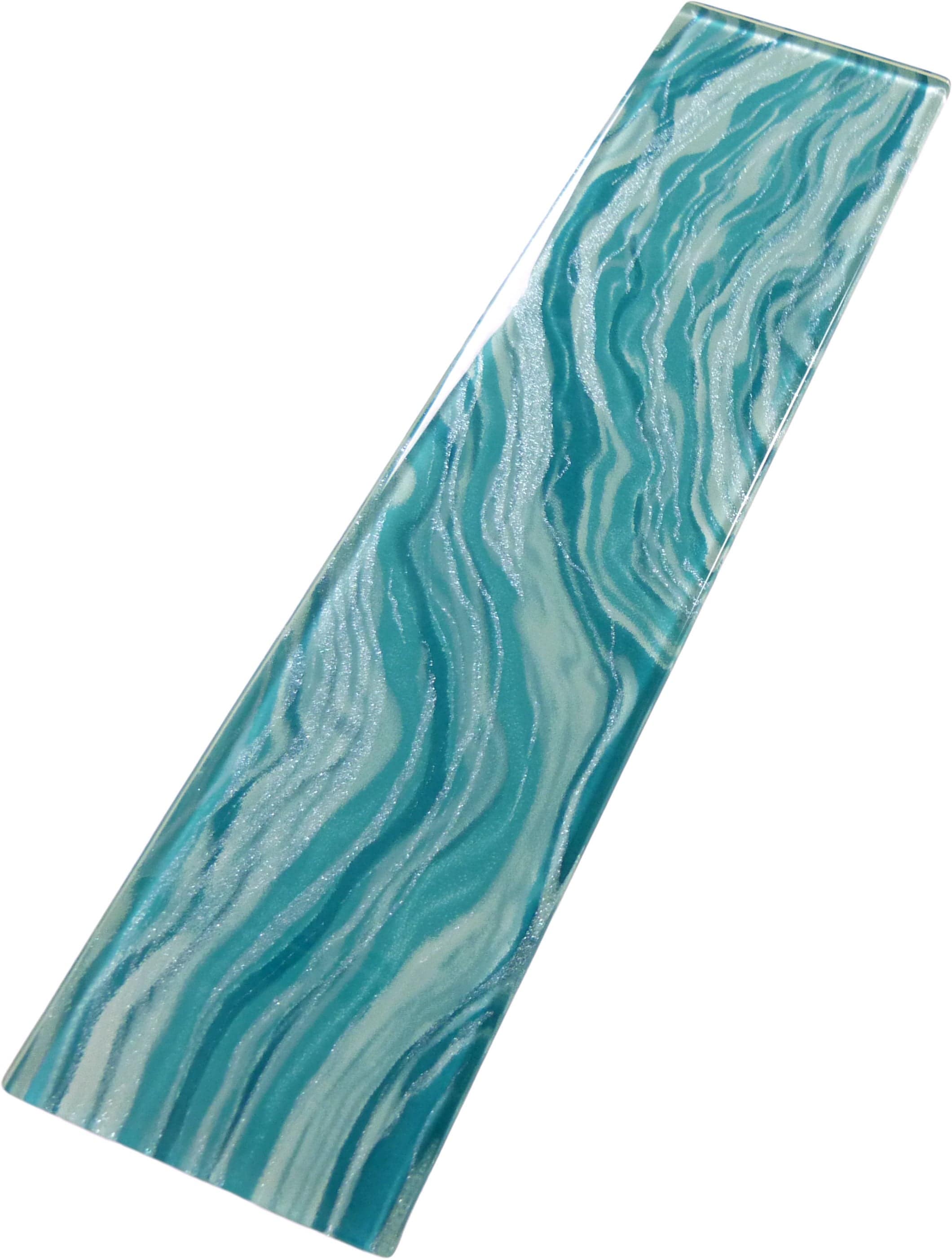 Oceanique High Tide Turquoise 3x12 Glossy Glass Tile Dynamic Surfaces