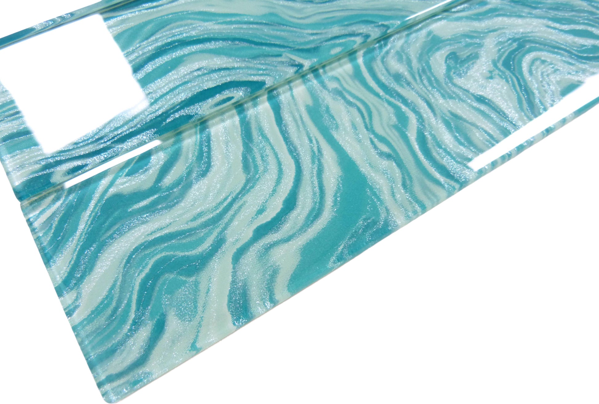 Oceanique High Tide Turquoise 3x12 Glossy Glass Tile Dynamic Surfaces