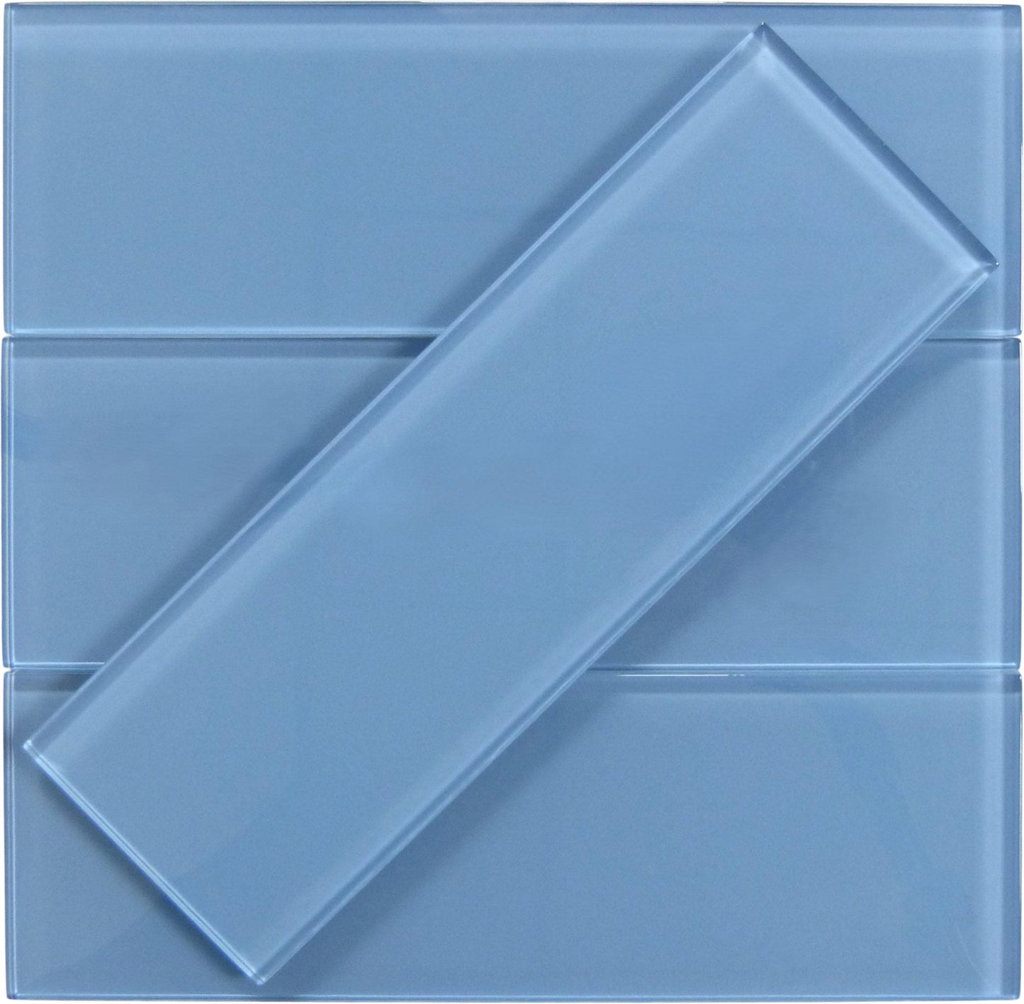 Seafoam Blue 4x12 Glossy Glass Subway Tile Euro Glass