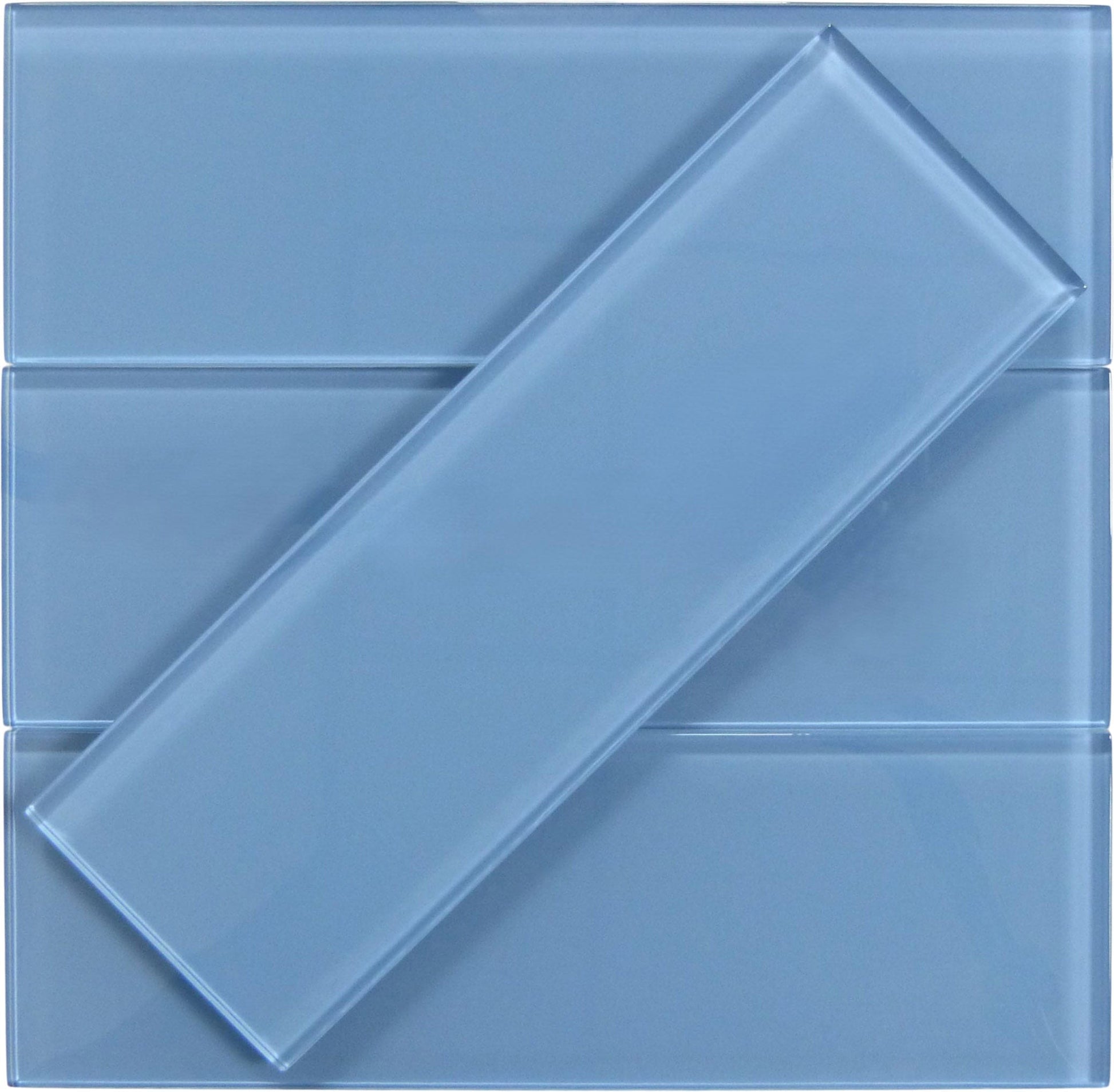 Seafoam Blue 4x12 Glossy Glass Subway Tile Euro Glass