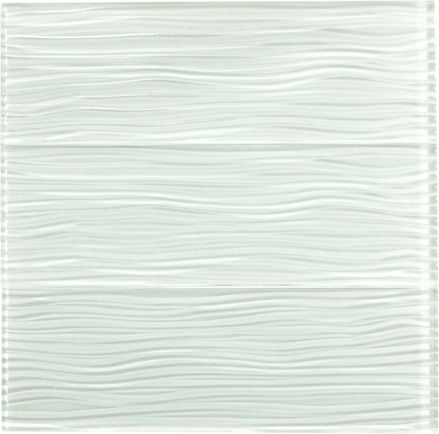 Bright White Wave 4x12 Glossy Glass Subway Tile Euro Glass
