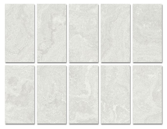 Agate White 24x48 Matte Porcelain Tile Euro Glass