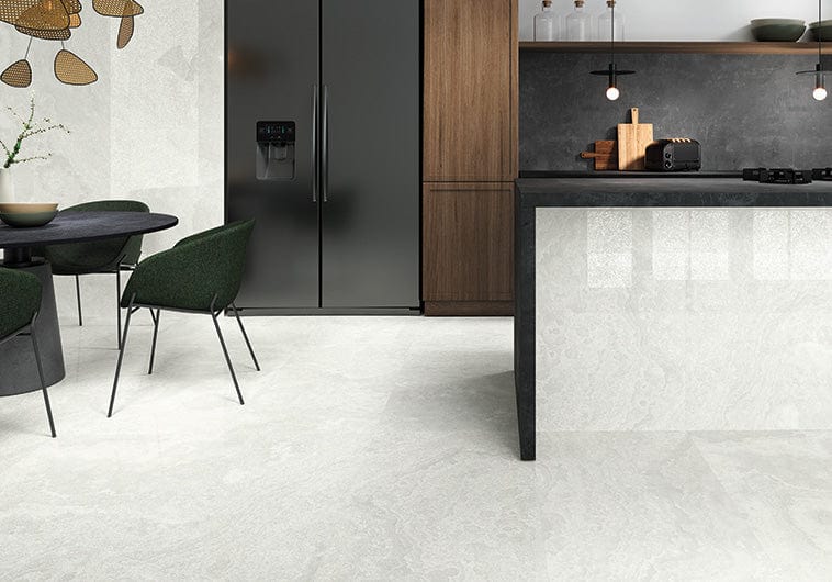 Agate White 24x48 Matte Porcelain Tile Euro Glass