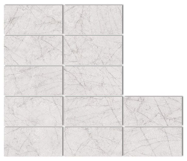 Atlantis White 24x48 Polished Porcelain Tile Euro Glass