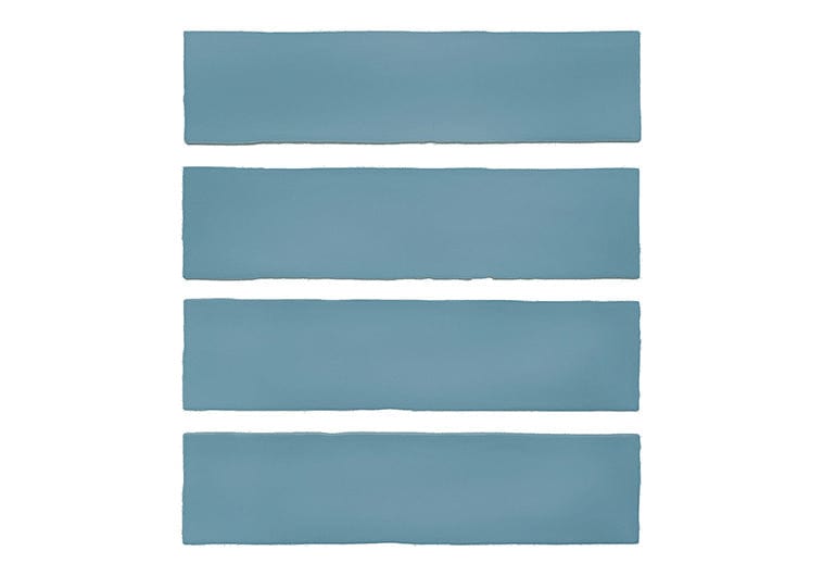 Brooklyn Denim Blue 3x12 Glossy Ceramic Tile Euro Glass