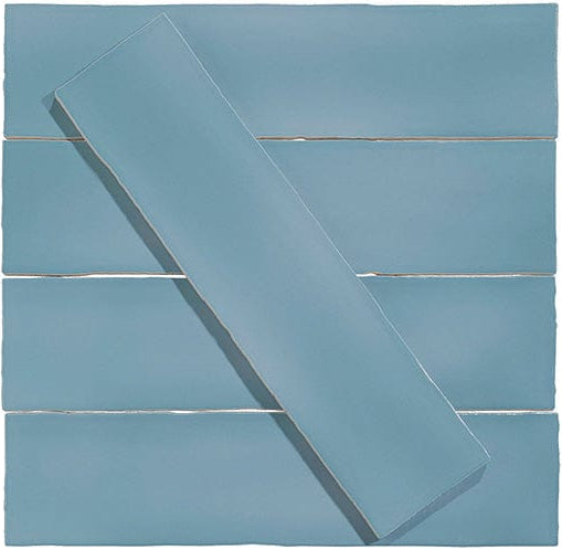 Brooklyn Denim Blue 3x12 Glossy Ceramic Tile Euro Glass