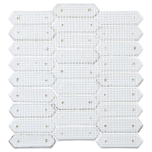 Chiseled Dreams Vella Trance White 1x4 Glass Tile Euro Glass