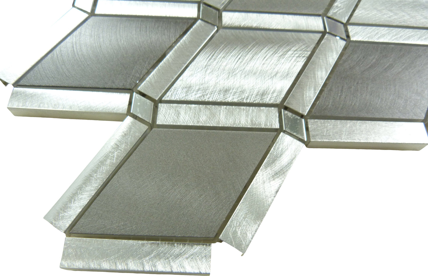 Platinum Moon Diamond Grey Brushed Aluminum Tile Euro Glass