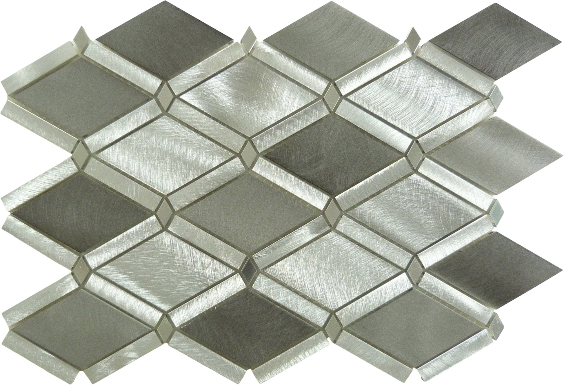 Platinum Moon Diamond Grey Brushed Aluminum Tile Euro Glass