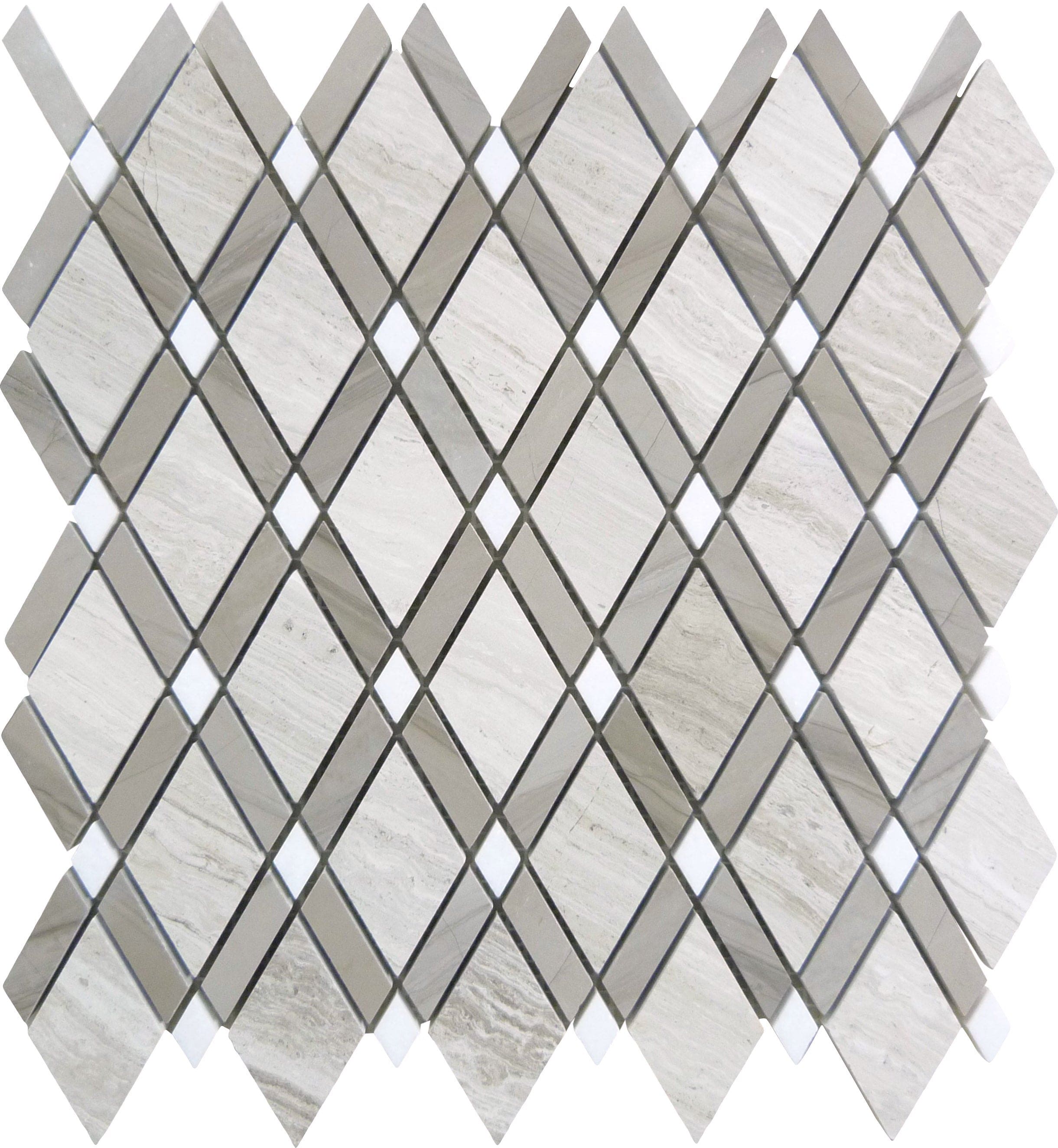 Wooden White and Athen Gray DS-55 Grey Diamond Stone Polished Tile Euro Glass