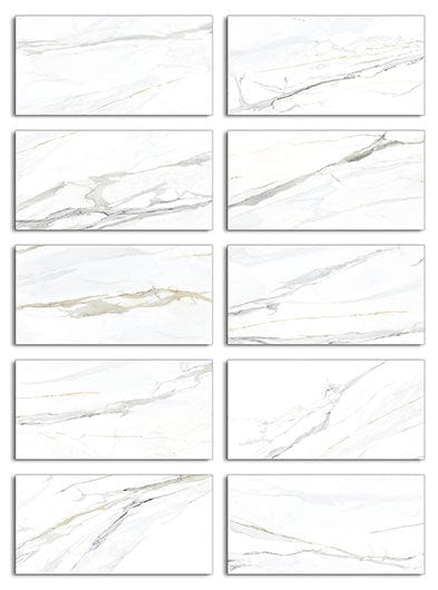 Emporio Calacatta White 24x48 Polished Porcelain Tile Euro Glass