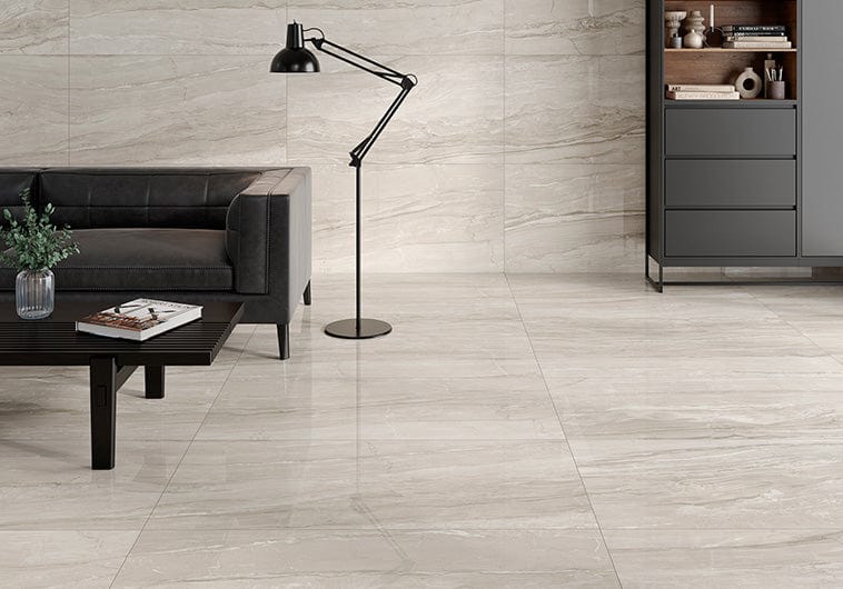 Eos Cream 24x48 Polished Porcelain Tile Euro Glass