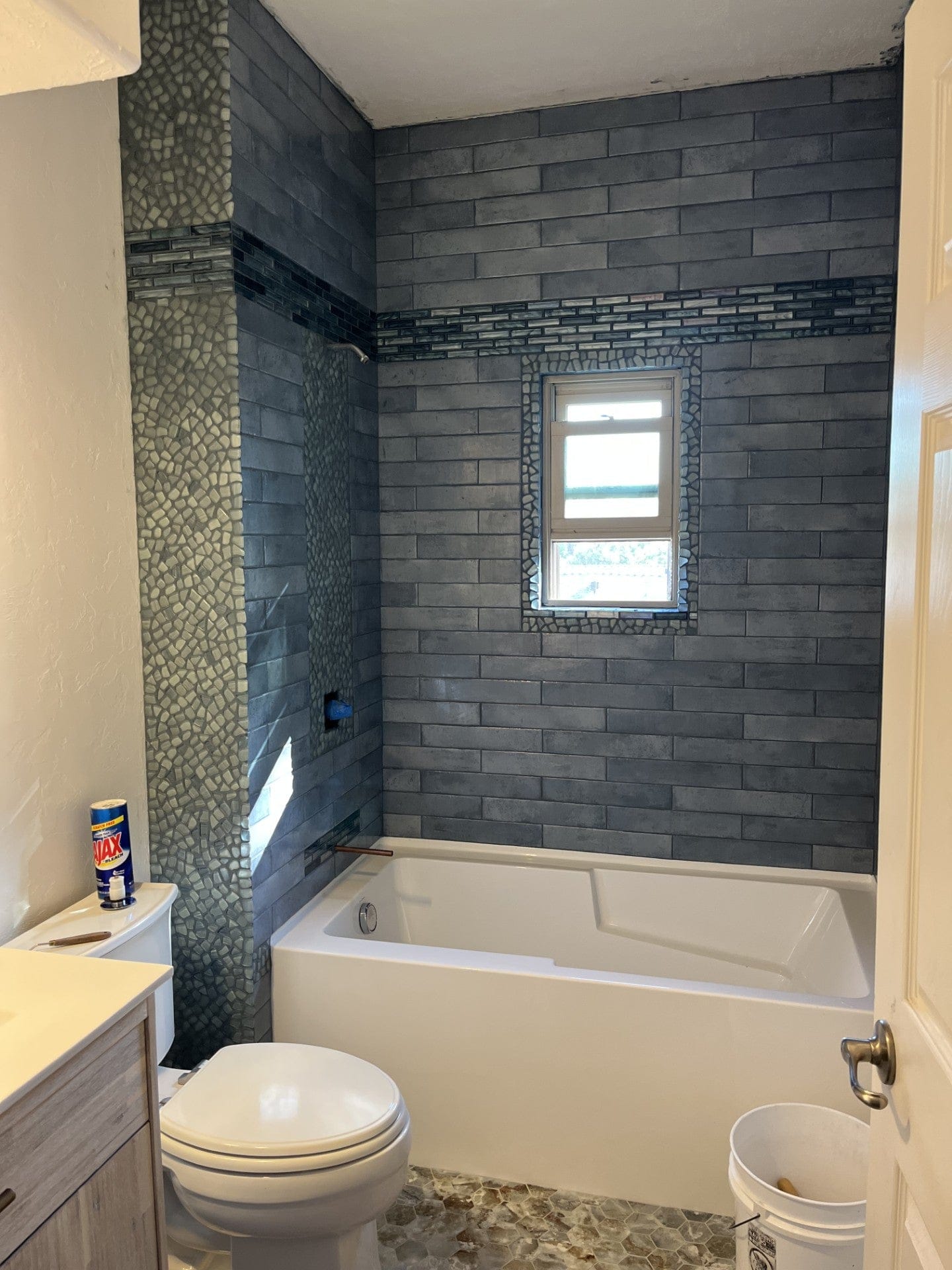 Evellon Altura Blue 3x16 Glossy Porcelain Tile Euro Glass