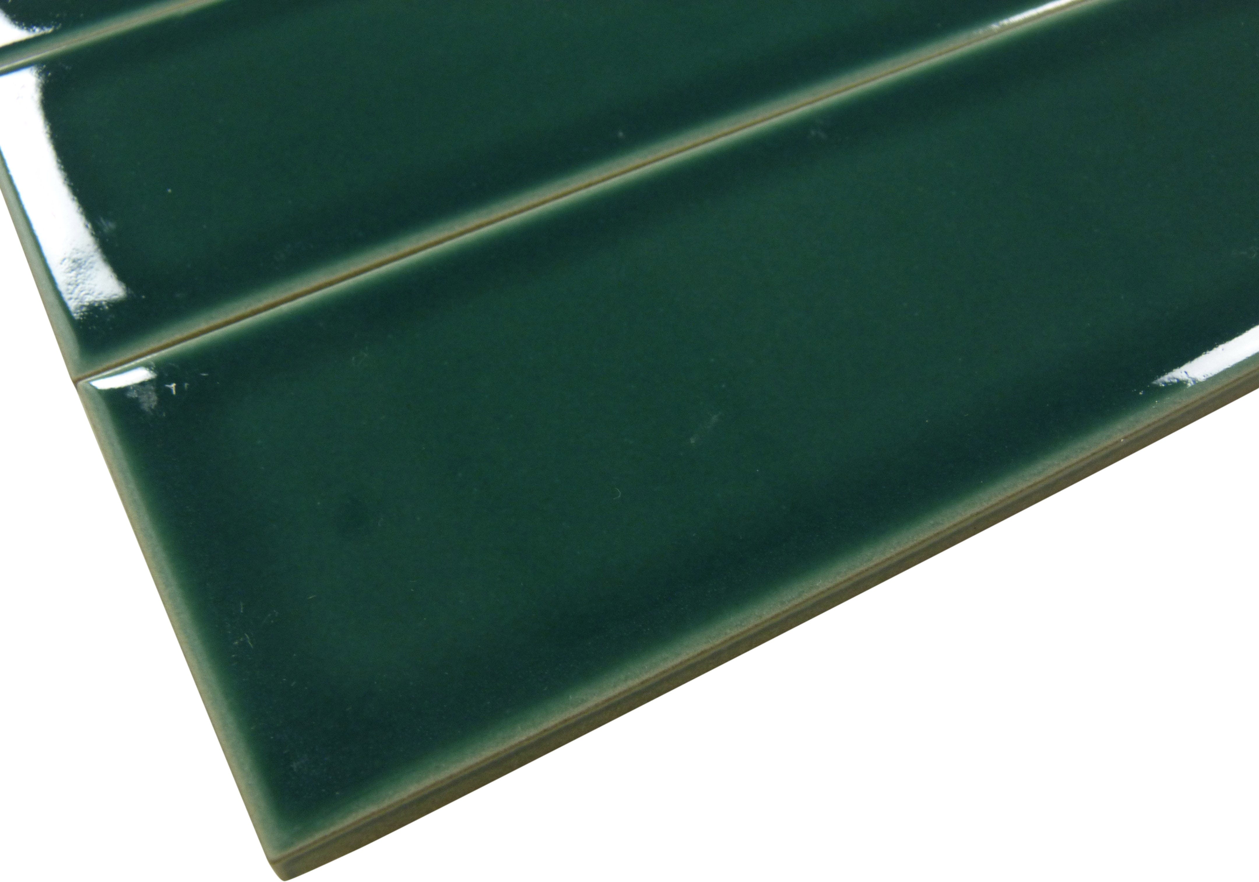 Evermore Forest Green 3x12 Glossy Porcelain Tile Euro Glass