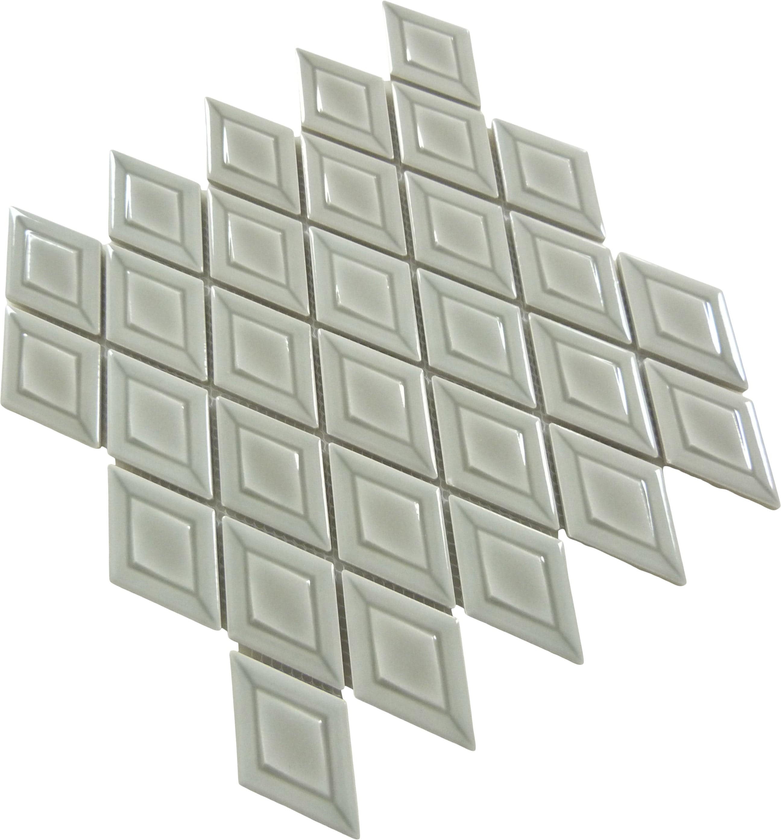 Foxer Beige Diamond 2x3 Glossy Porcelain Tile Euro Glass