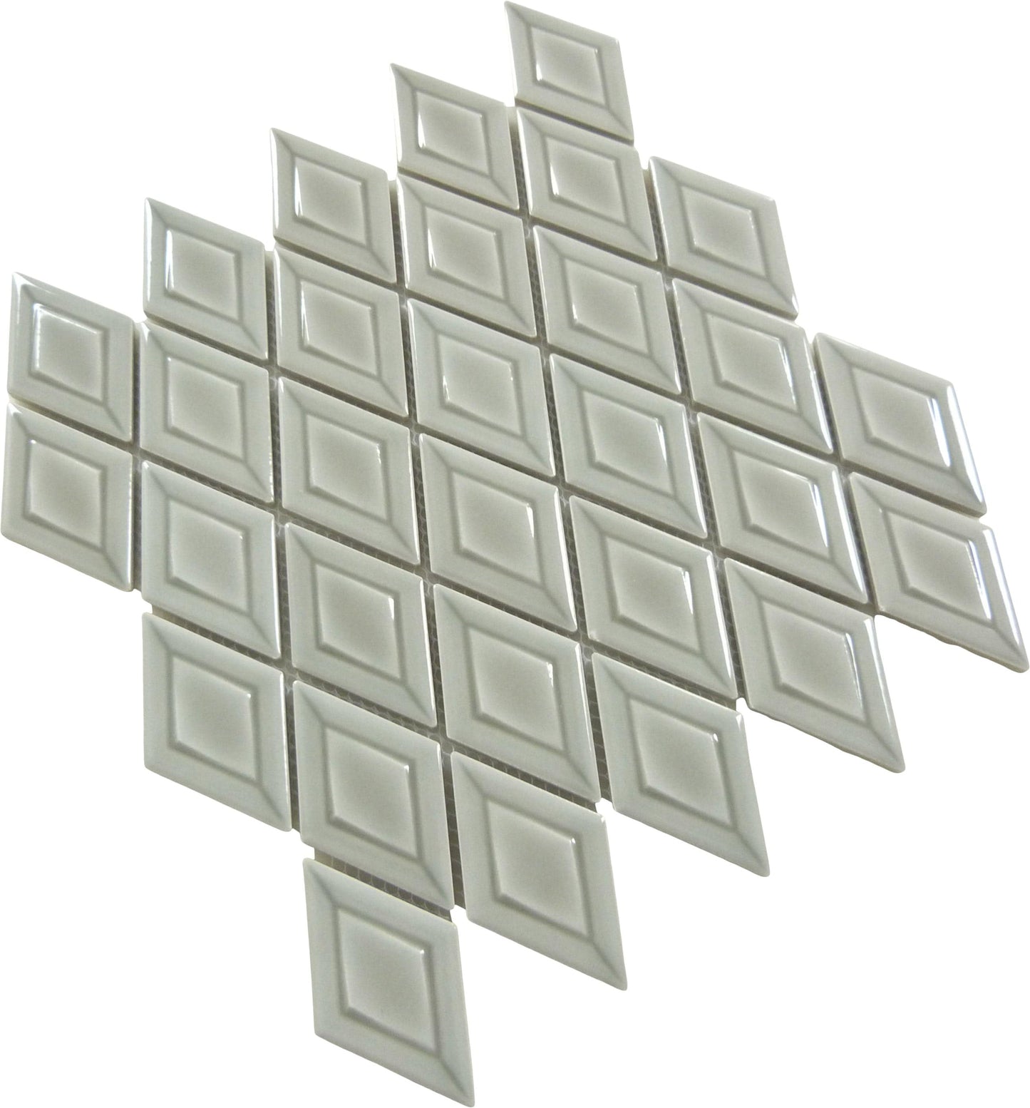 Foxer Beige Diamond 2x3 Glossy Porcelain Tile Euro Glass