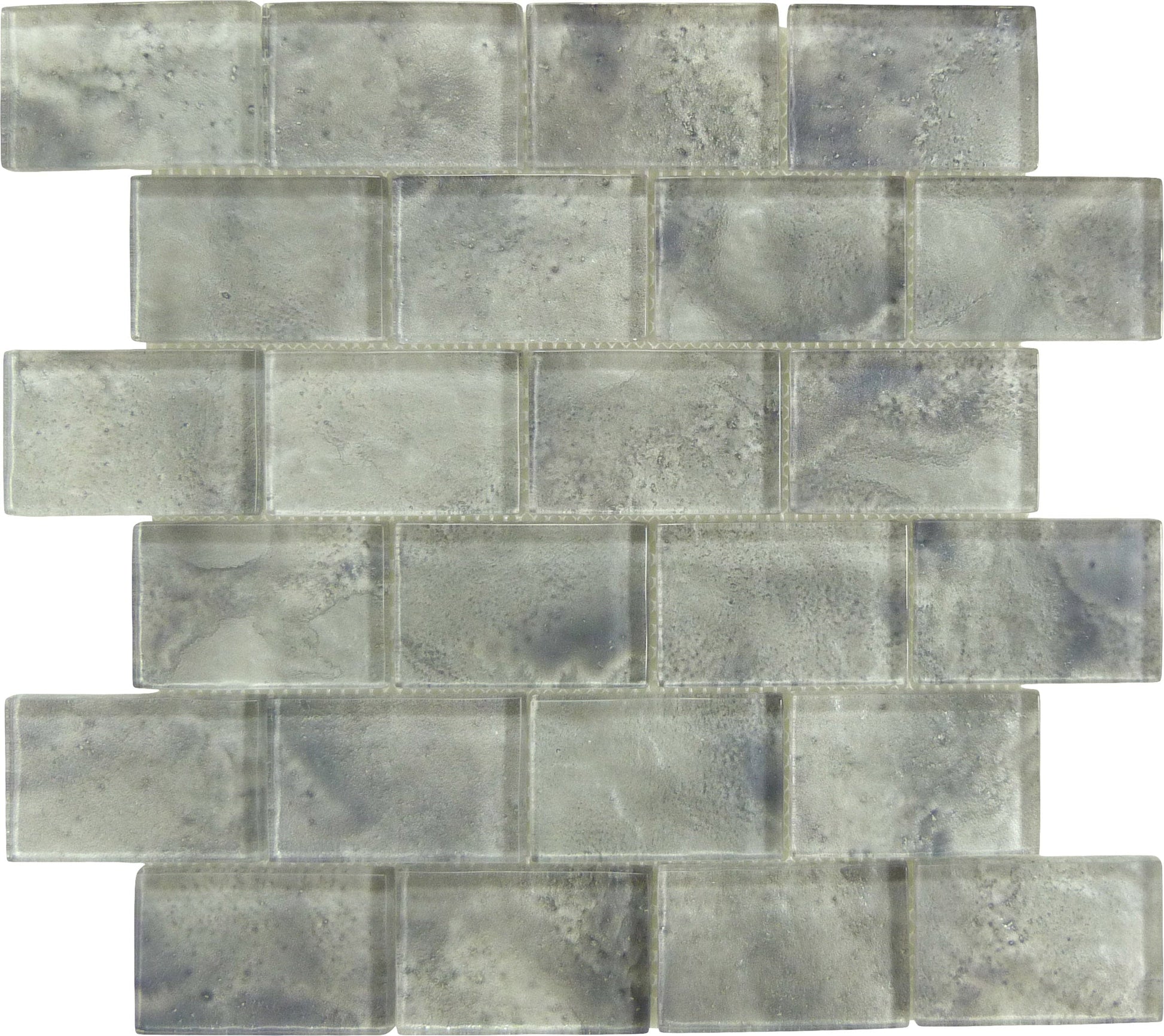 Frothy Swirls Lounge Mist Grey 2x3 Glossy Glass Tile Euro Glass