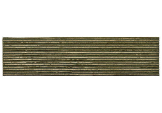 Groove Bass Green 3x12 Glossy Porcelain Tile Euro Glass