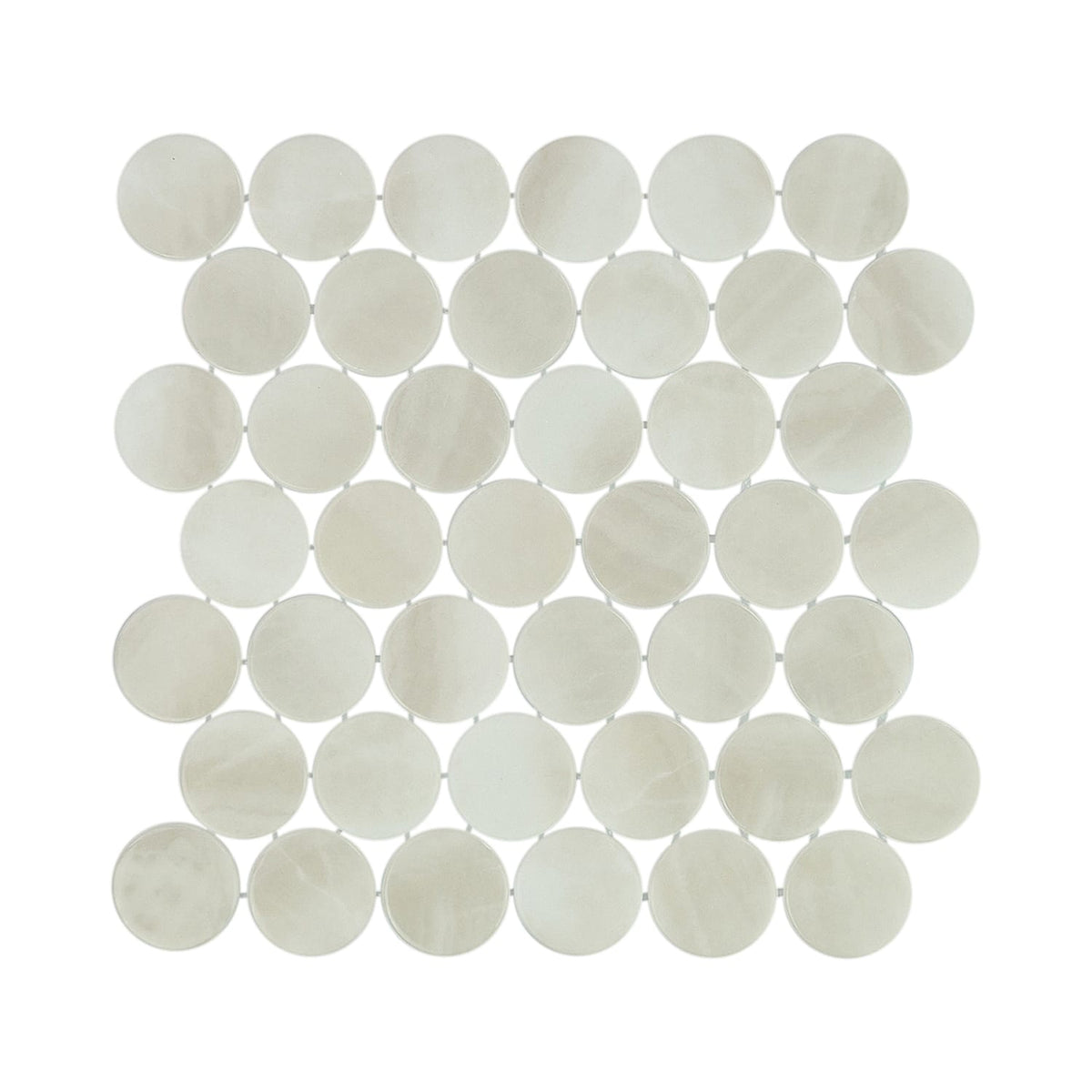 Kotilo Moonshell 2-Inch Round Recycled Glass Mosaic Tile Euro Glass