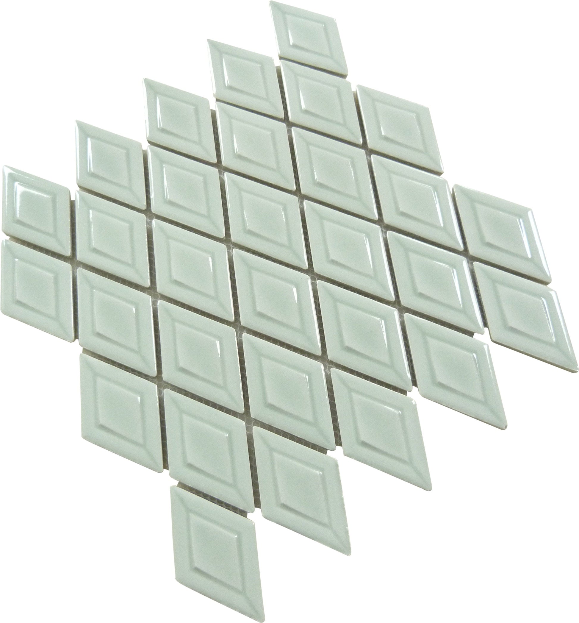 Logan Green Diamond 2x3 Glossy Porcelain Tile Euro Glass