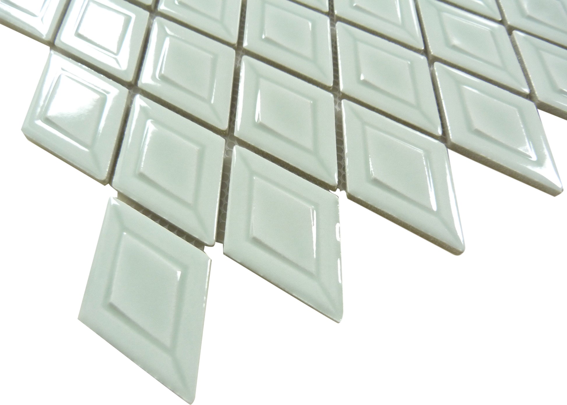 Logan Green Diamond 2x3 Glossy Porcelain Tile Euro Glass